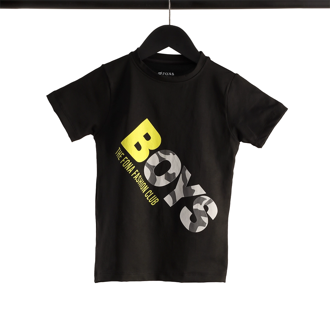 DRY FIT BOYS FASHION KID T-SHIRT - JET BLACK