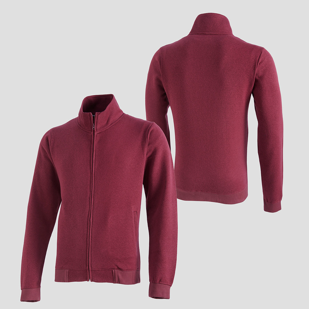 Men’s Sweatshirts and Hoodies: Maroon Zipper Mock Neck - Modern Men's Apparel - Budget-Friendly Hoodies Online