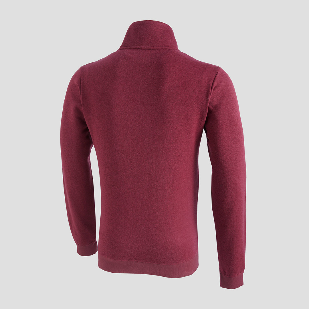 Men’s Sweatshirts and Hoodies: Maroon Zipper Mock Neck - Modern Men's Apparel - Budget-Friendly Hoodies Online