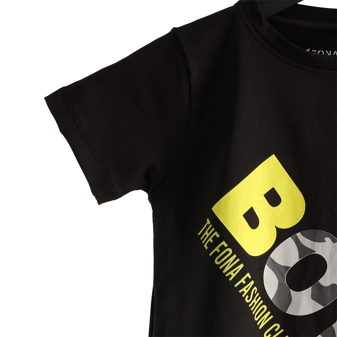 DRY FIT BOYS FASHION KID T-SHIRT - JET BLACK