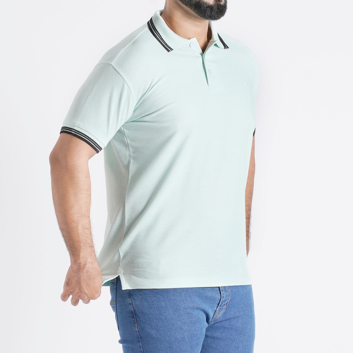 Men Polo T-Shirt Regular Fit Aqua - Refresh your style with casual comfort in a soothing aqua shade