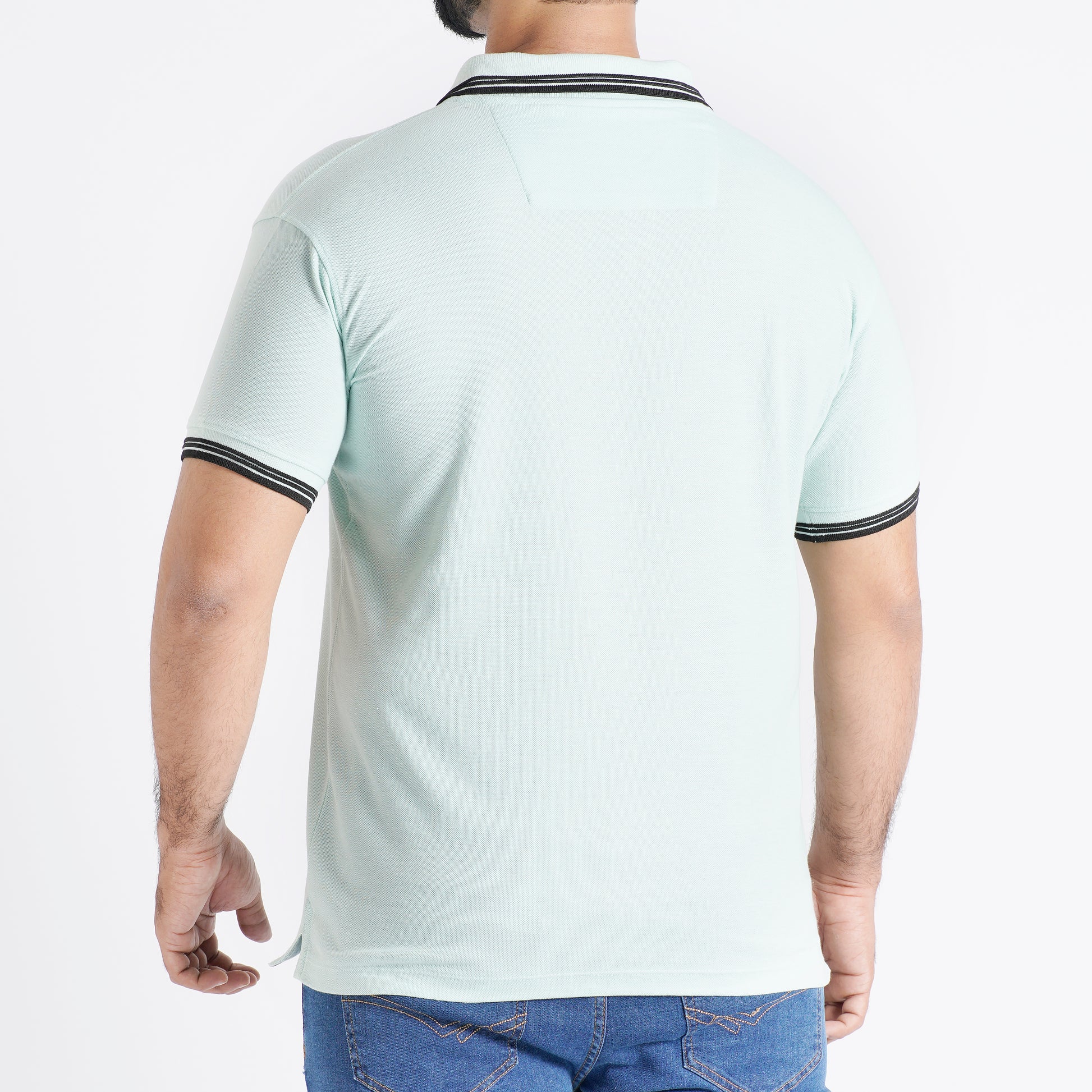 Men Polo T-Shirt Regular Fit Aqua - Refresh your style with casual comfort in a soothing aqua shade