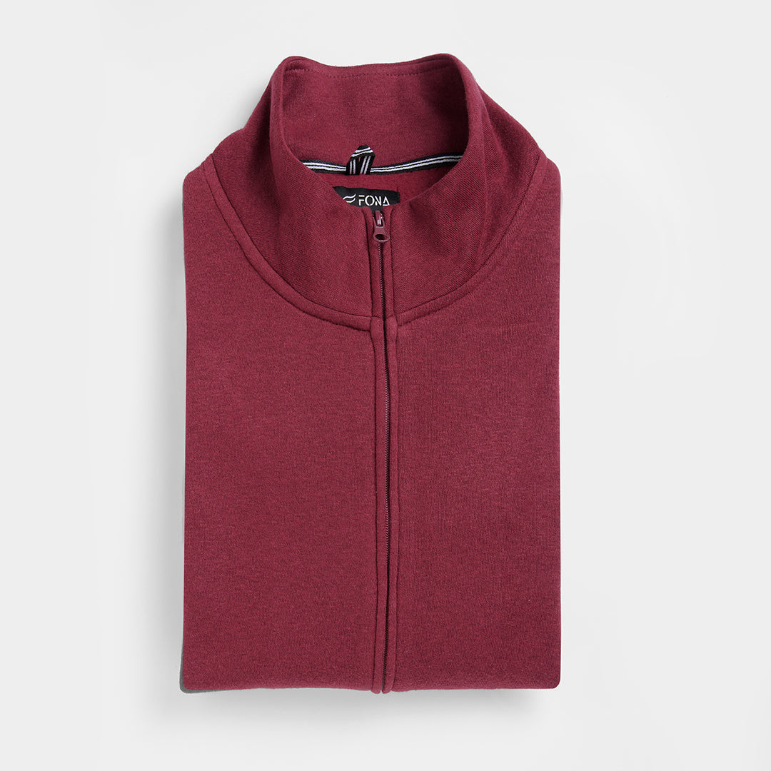 Men’s Sweatshirts and Hoodies: Maroon Zipper Mock Neck - Modern Men's Apparel - Budget-Friendly Hoodies Online