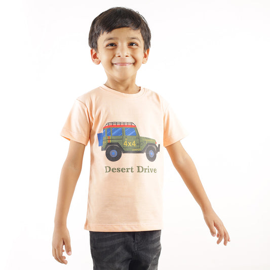 KID'S PEACH DESERT DRIVE 4X4 PRINT T-SHIRT