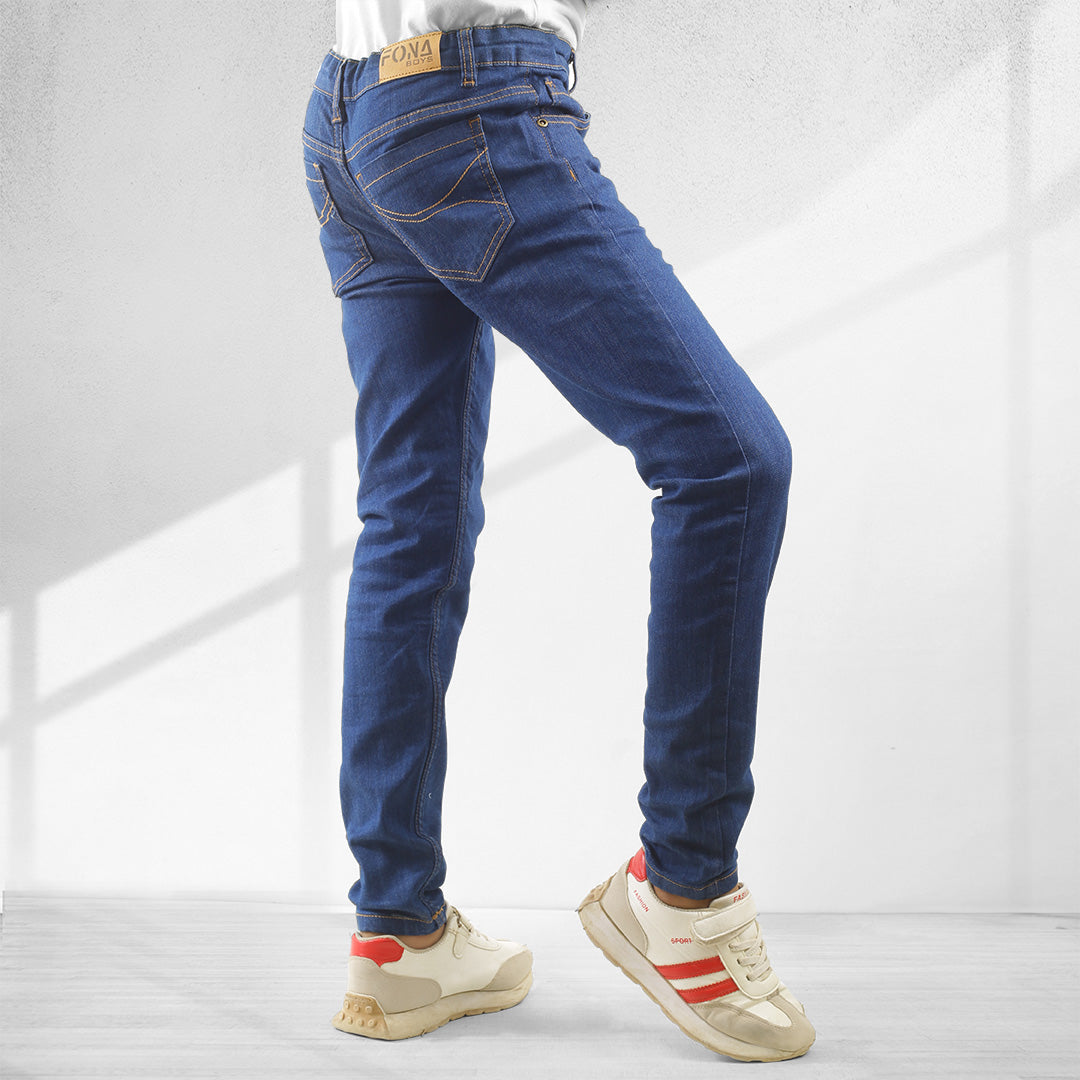 KID BOYS' NAVY BLUE DENIM PANTS