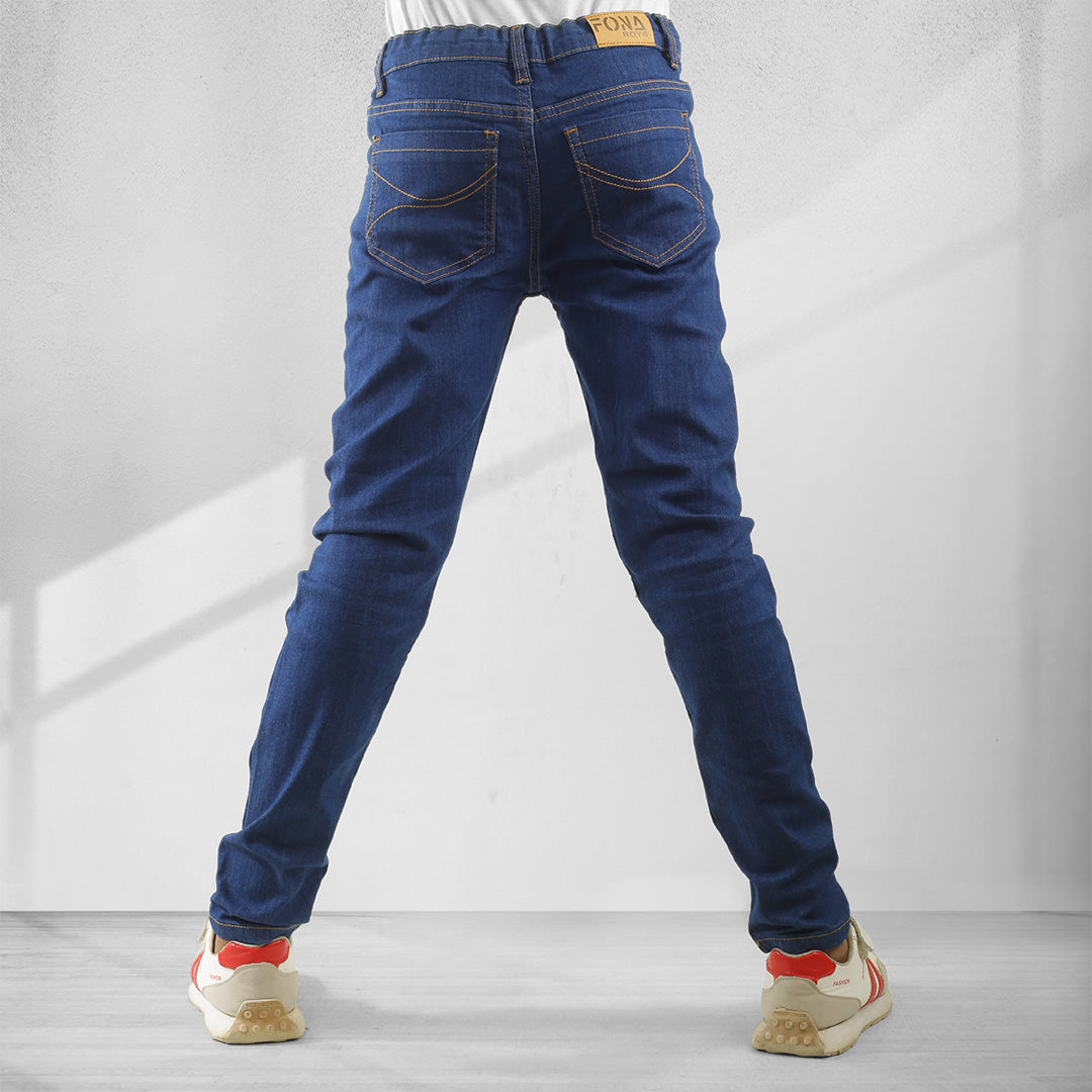 KID BOYS' NAVY BLUE DENIM PANTS