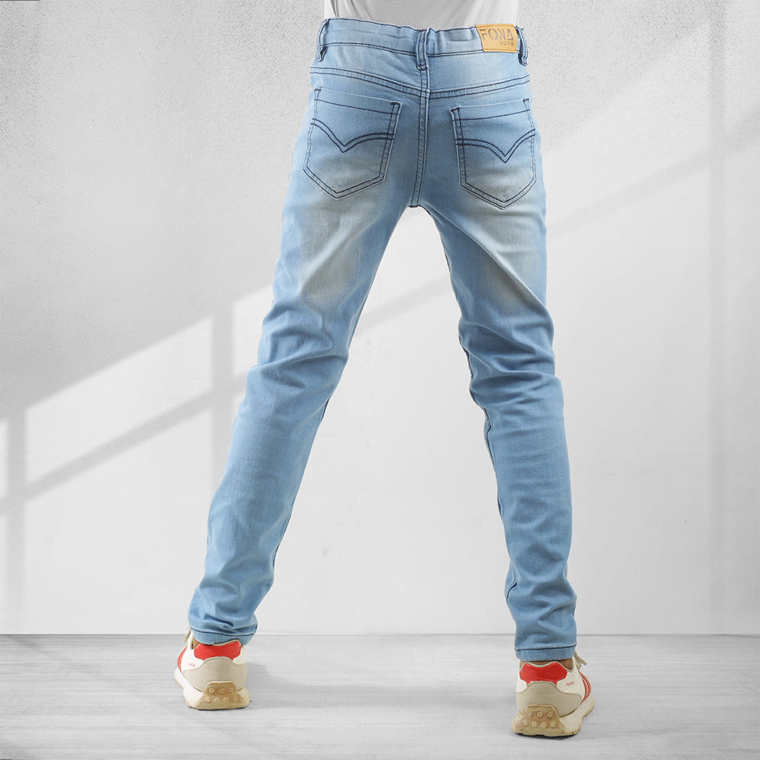 KID BOYS' SKY BLUE DENIM PANTS