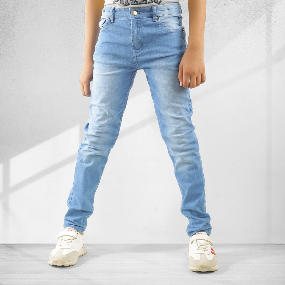 KID BOYS' LIGHT BLUE DENIM PANTS