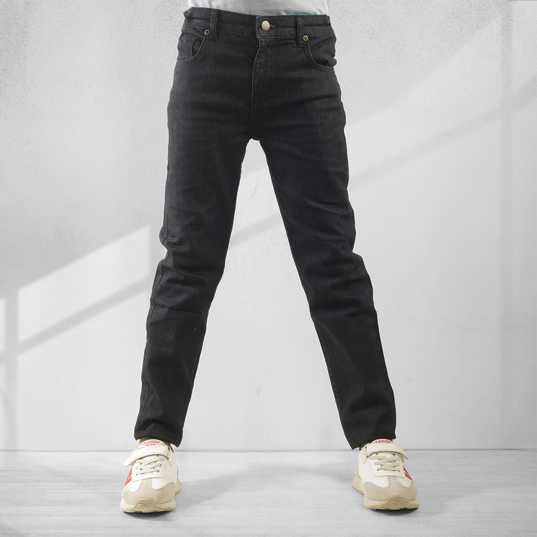 KID BOYS' BLACK DENIM PANTS