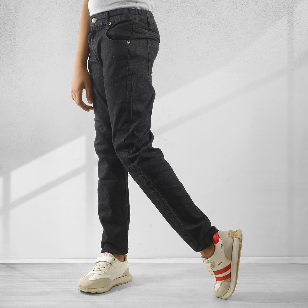 KID BOYS' BLACK DENIM PANTS