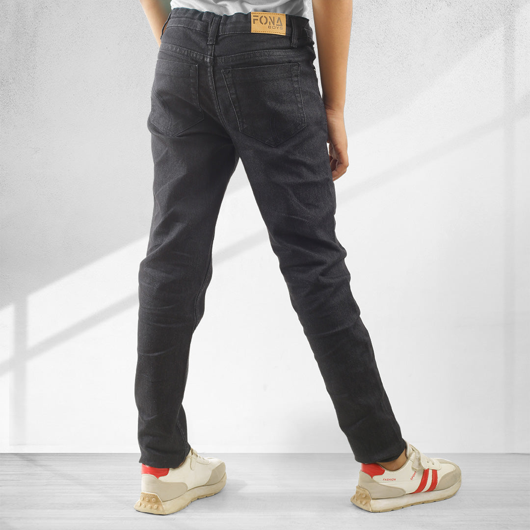 KID BOYS' BLACK DENIM PANTS