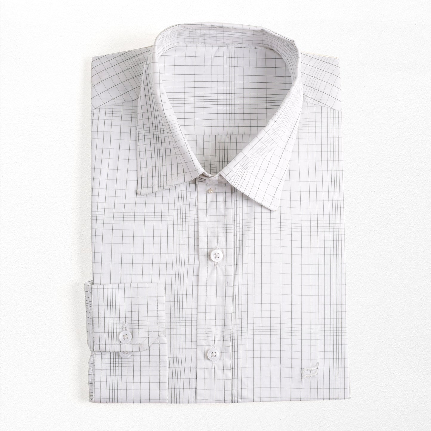 MEN'S CASUAL SHIRT IN WHITE SMALL CHECK