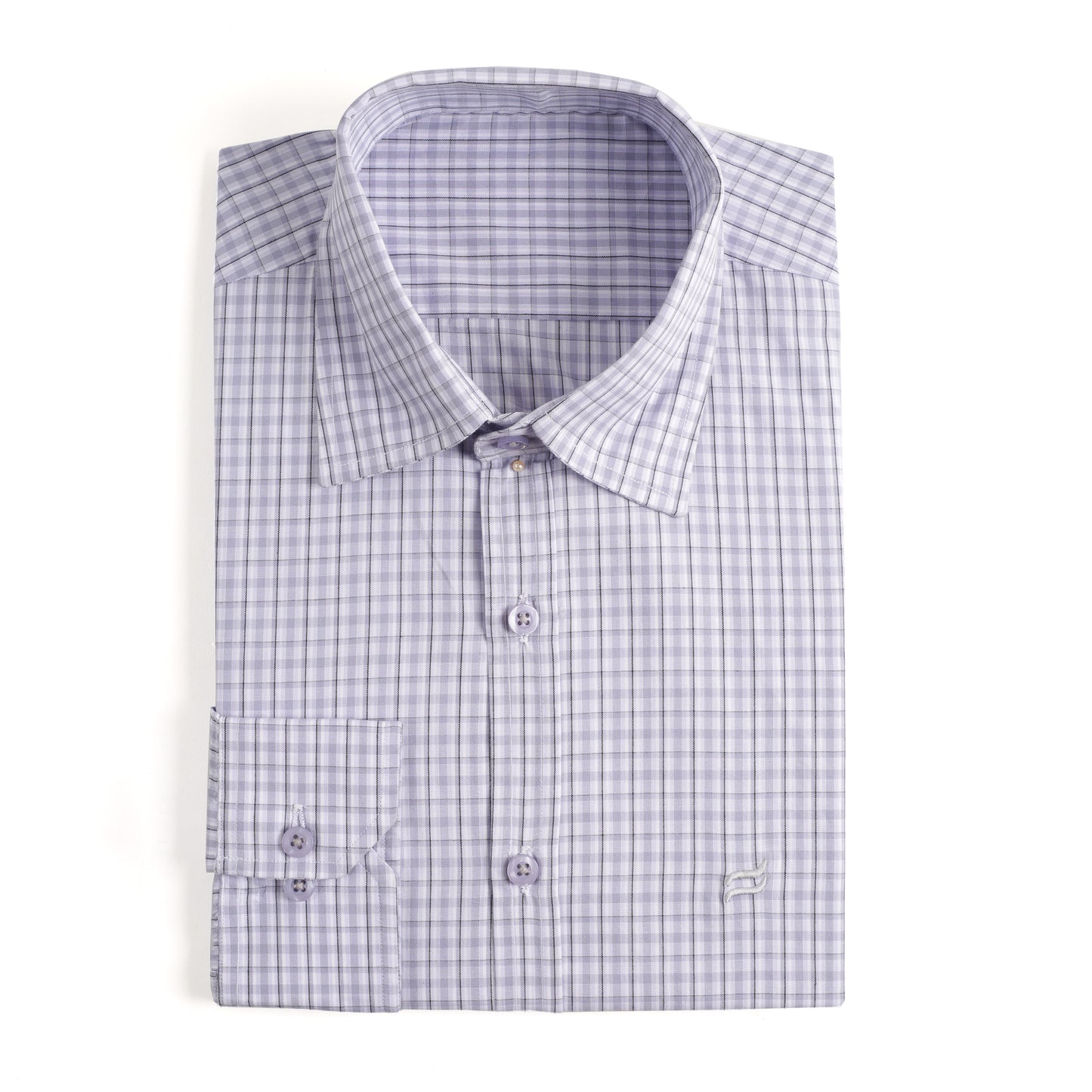 MEN'S CASUAL SHIRT IN WHITE/GREY SMALL CHECK