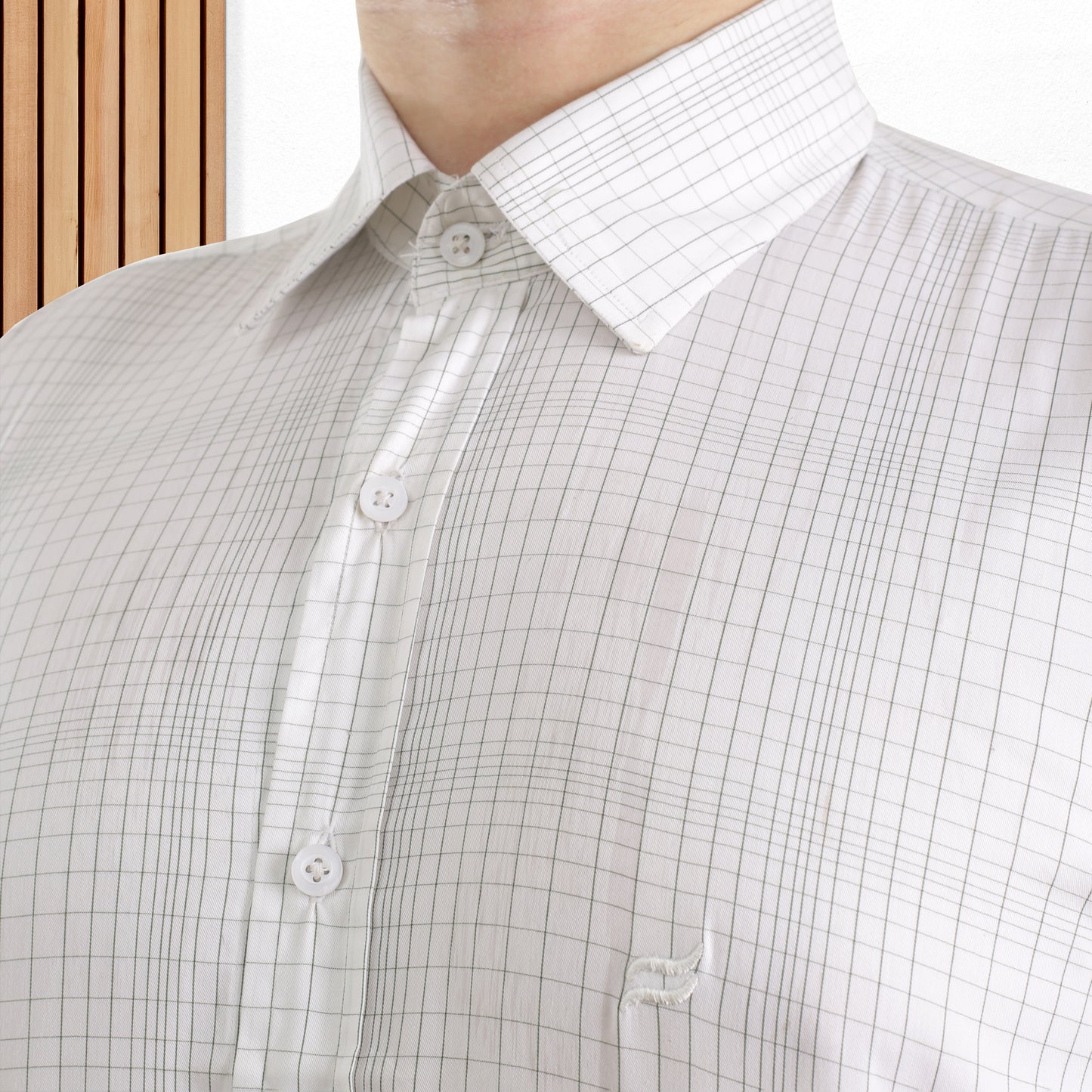 MEN'S CASUAL SHIRT IN WHITE SMALL CHECK