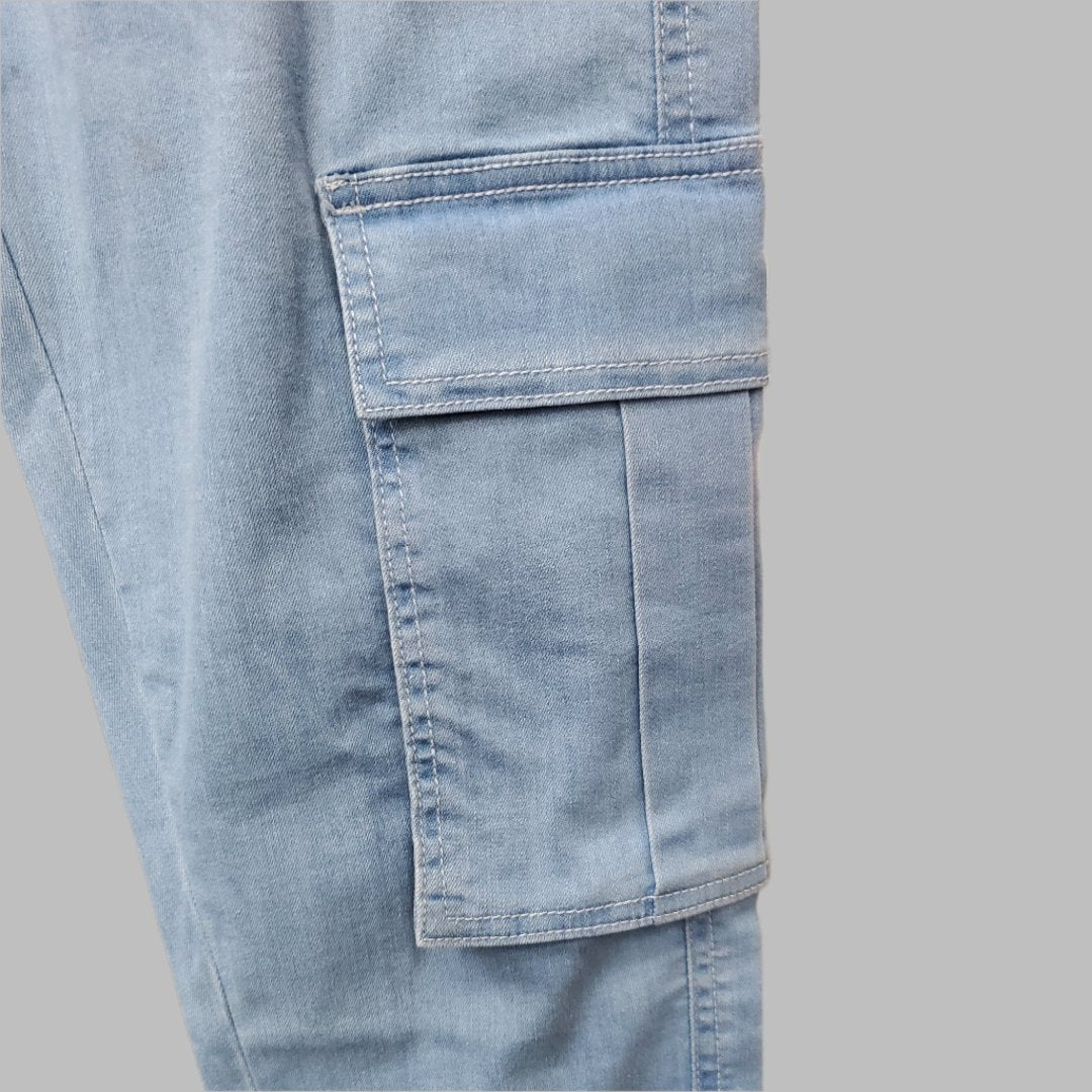 MEN'S LIGHT BLUE 6 POCKET DENIM JOGGER PANT