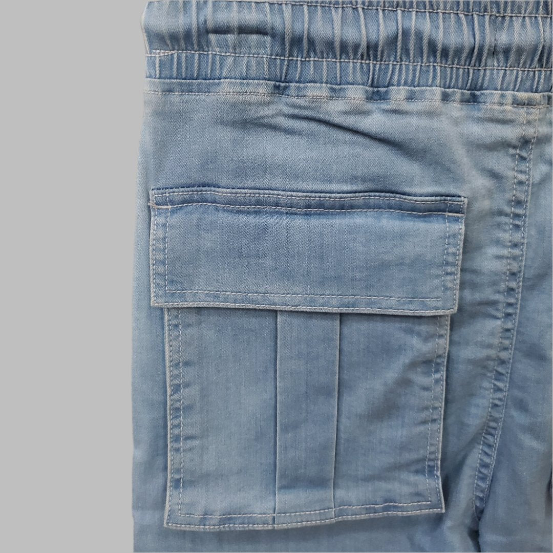 MEN'S LIGHT BLUE 6 POCKET DENIM JOGGER PANT