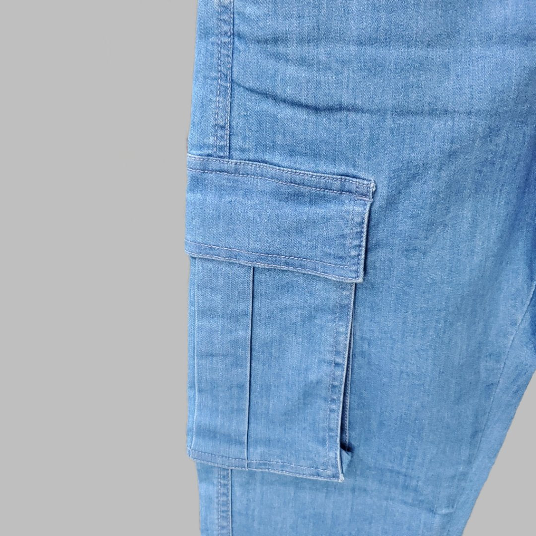 MEN'S MEDIUM BLUE 6 POCKET DENIM JOGGER PANT