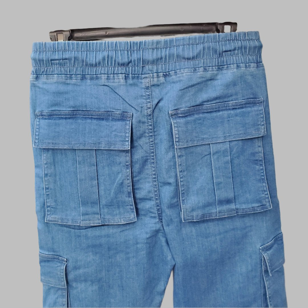 MEN'S MEDIUM BLUE 6 POCKET DENIM JOGGER PANT