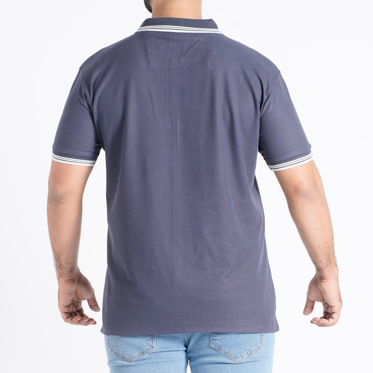 Men Polo T-Shirt Regular Fit Misty Blue - Embrace casual elegance in a cool and versatile misty blue hue.