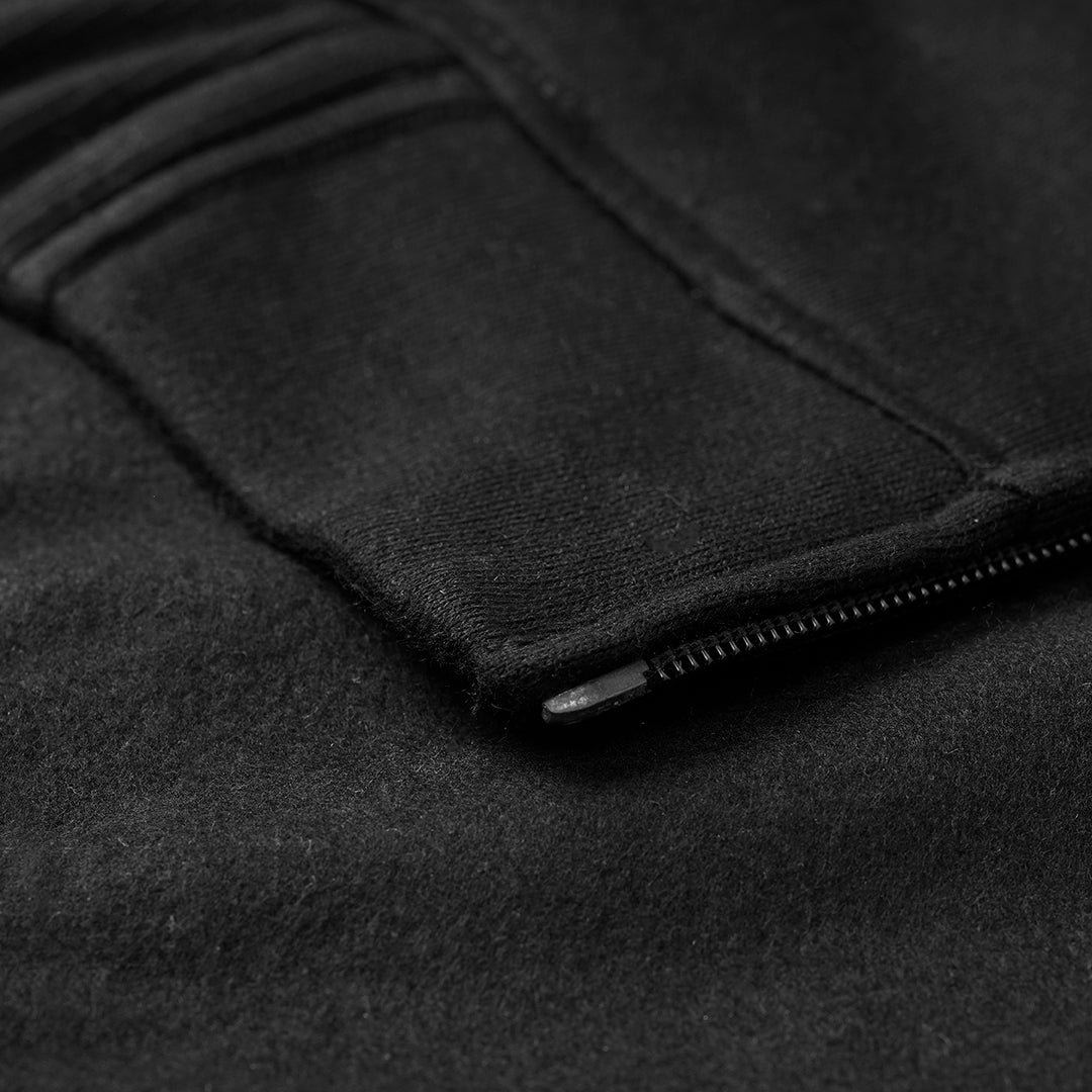 Hoodies Men: Black Zipper Mock Neck - Stylish Men's Clothing - Premium Hoodies Pakistan