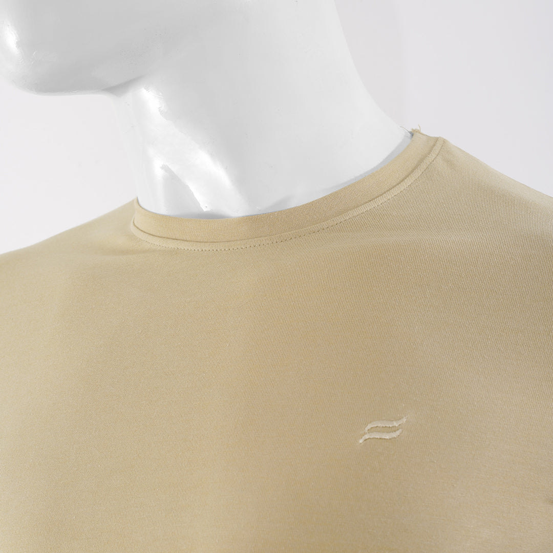 MEN CLASSIC ROUND NECK T-SHIRT BEIGE