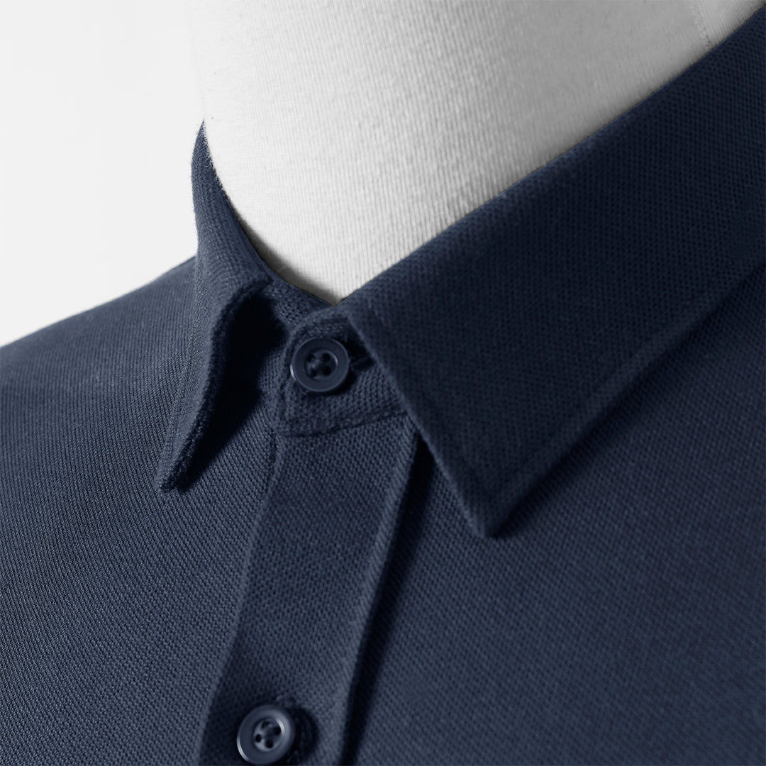 TAB COLLAR MEN'S BUTTON-UP SHIRT NAVY BLUE