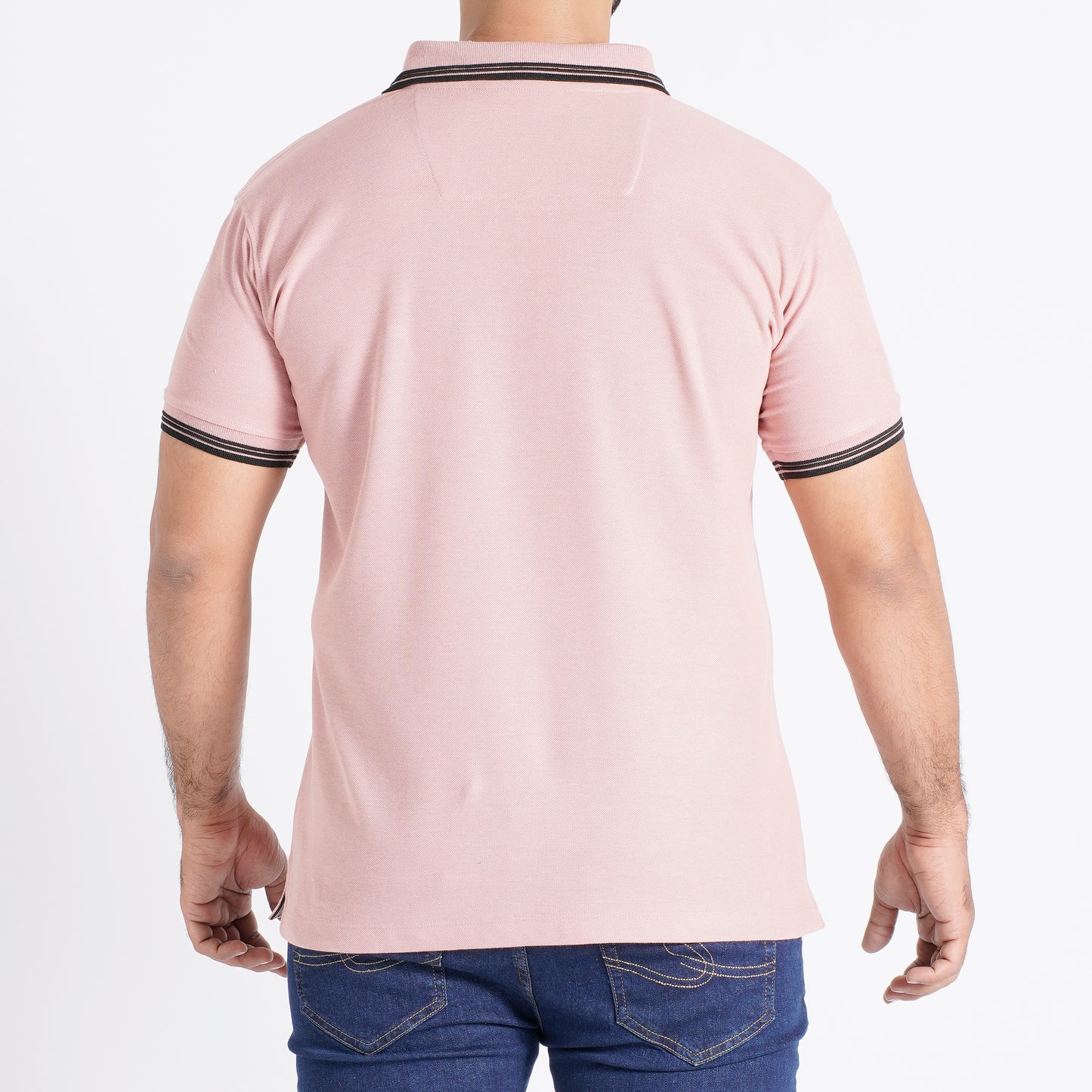 Men Polo T-Shirt Regular Fit Dusty Pink - Subtle and trendy, perfect for casual elegance.