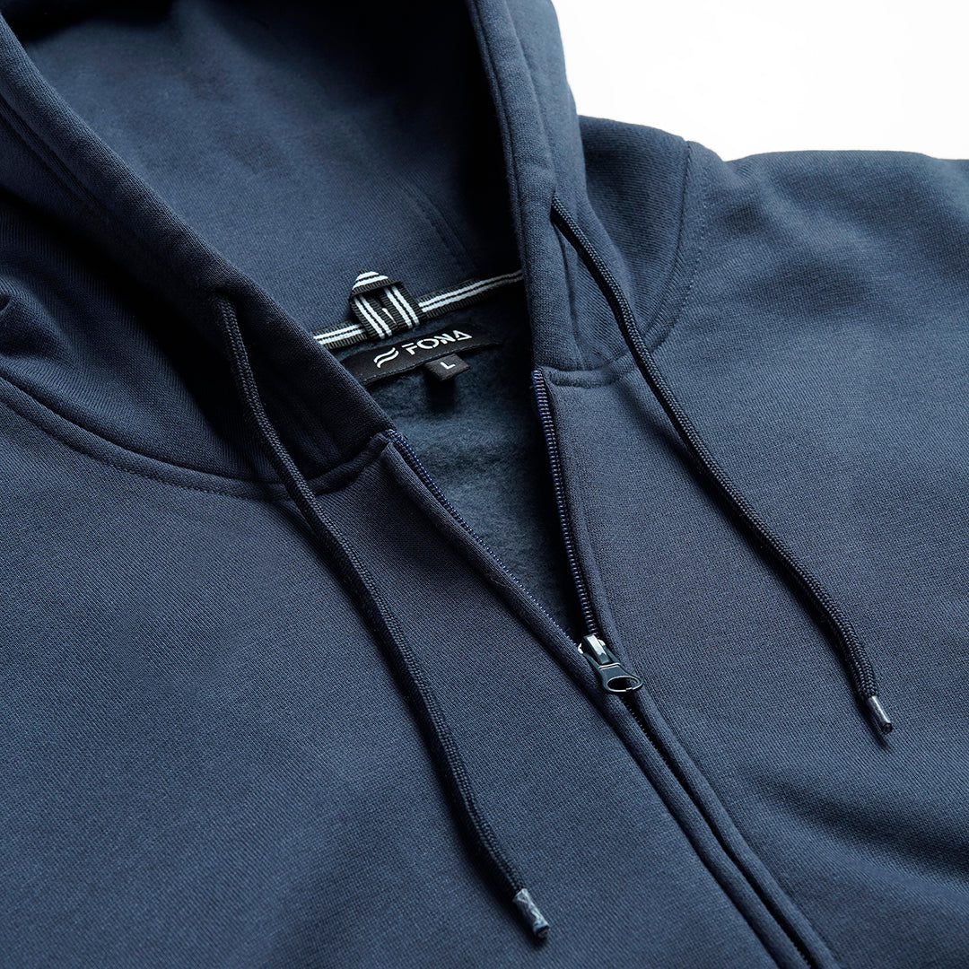 Hoodies Men: Navy Zipper Hoodie - Cozy Men's Fashion - Affordable Hoodies Online