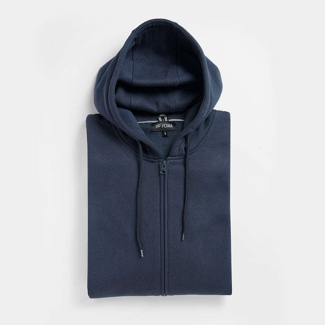 Hoodies Men: Navy Zipper Hoodie - Cozy Men's Fashion - Affordable Hoodies Online