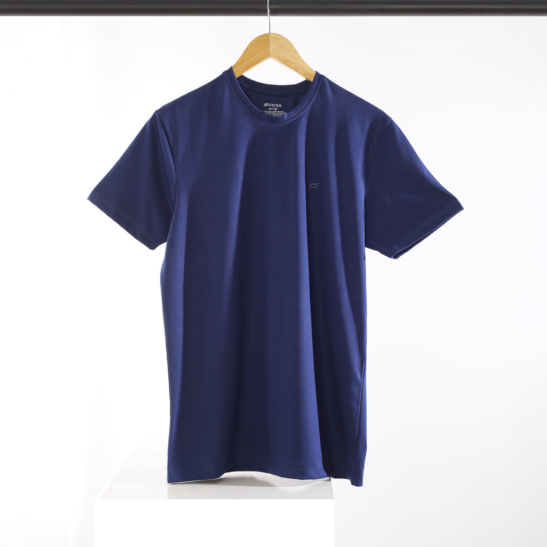 MEN CLASSIC ROUND NECK T-SHIRT NAVY BLUE