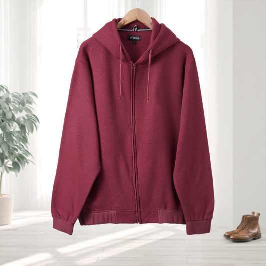 Hoodies Men: Maroon Zipper Hoodie - Winter Fashion Staple - Stylish Hoodies for Men in Pakistan