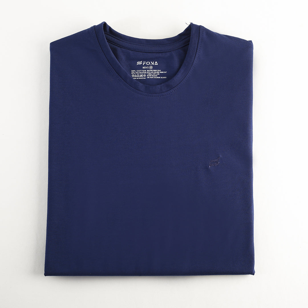 MEN CLASSIC ROUND NECK T-SHIRT NAVY BLUE