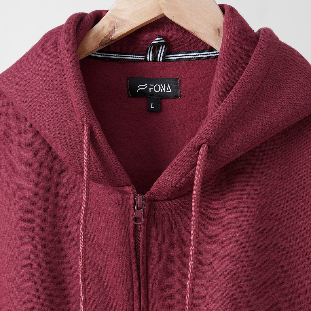 Hoodies Men: Maroon Zipper Hoodie - Winter Fashion Staple - Stylish Hoodies for Men in Pakistan