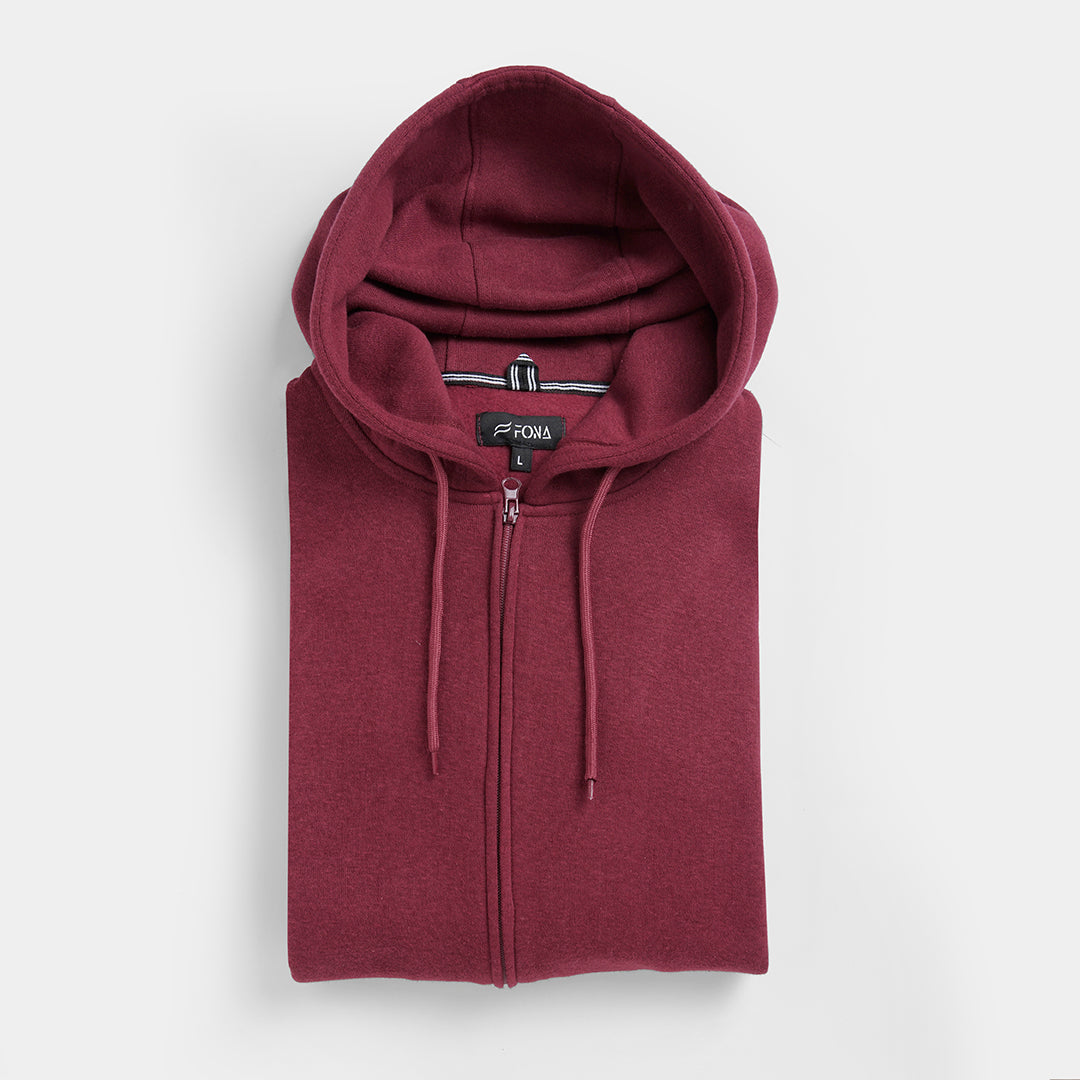 Hoodies Men: Maroon Zipper Hoodie - Winter Fashion Staple - Stylish Hoodies for Men in Pakistan