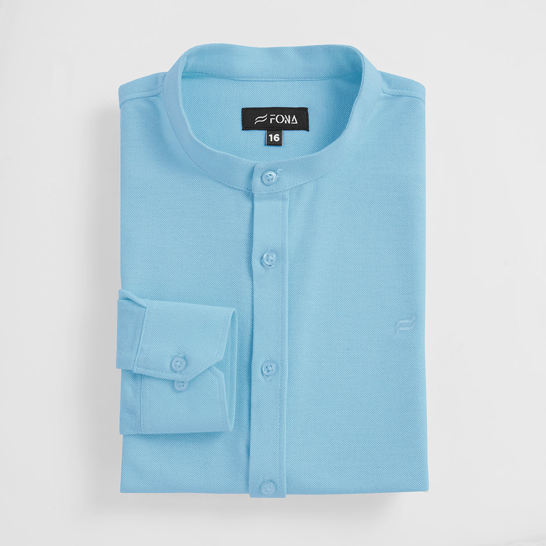 BEN COLLAR MEN'S BUTTON-UP SHIRT SKY BLUE