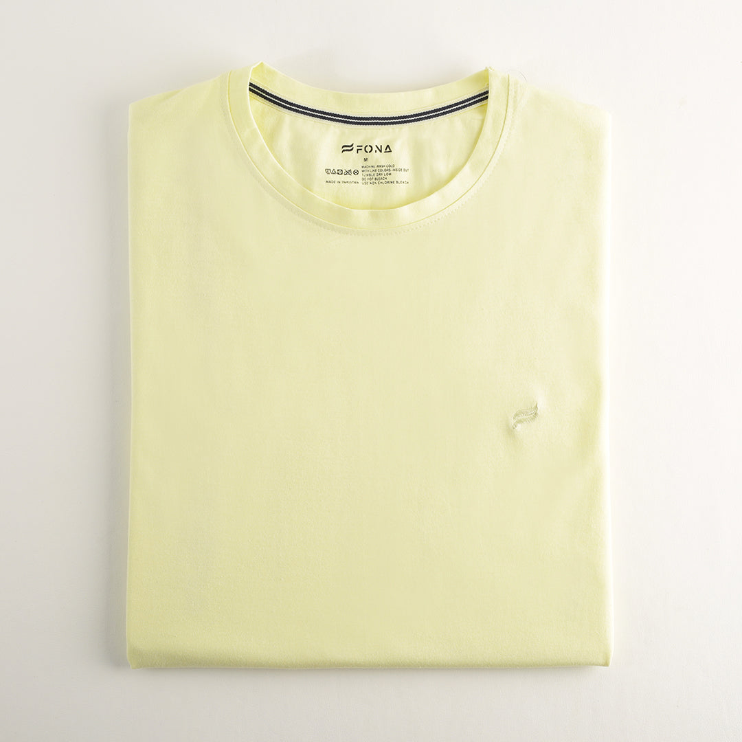 MEN CLASSIC ROUND NECK T-SHIRT TENDER YELLOW