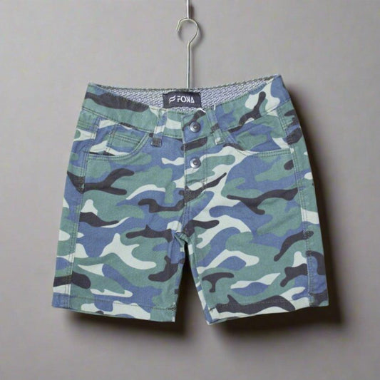 KIDS OLIVE COLOR CAMOUFLAGE SHORT