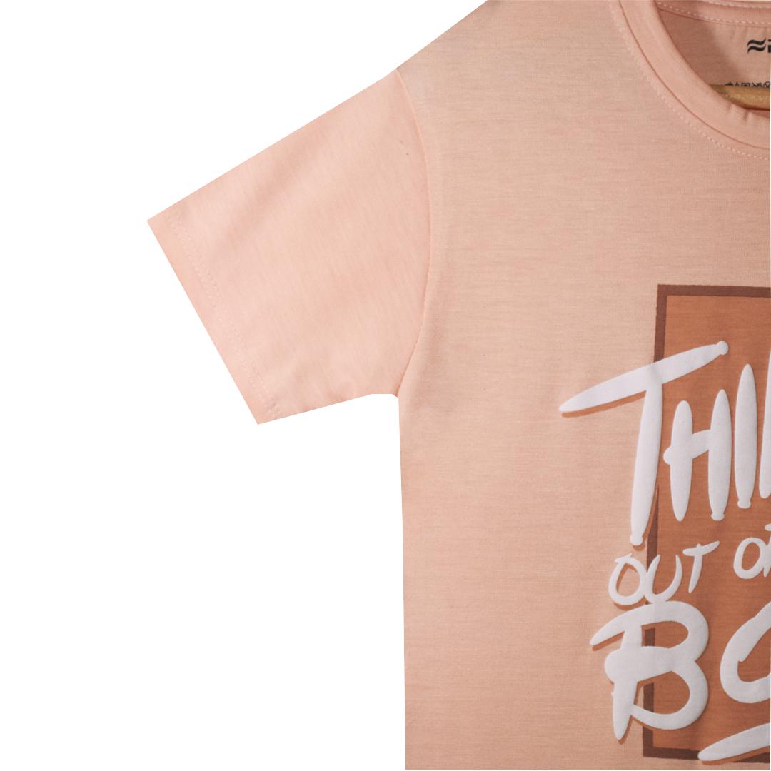 THINK OUT OF BOX KID'S PRINTED T-SHIRT -PINK