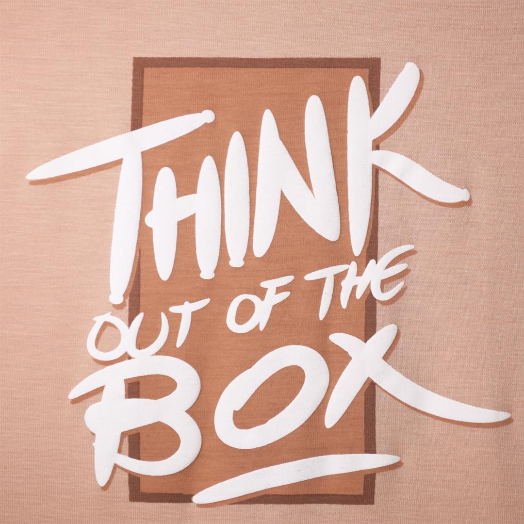 THINK OUT OF BOX KID'S PRINTED T-SHIRT -PINK