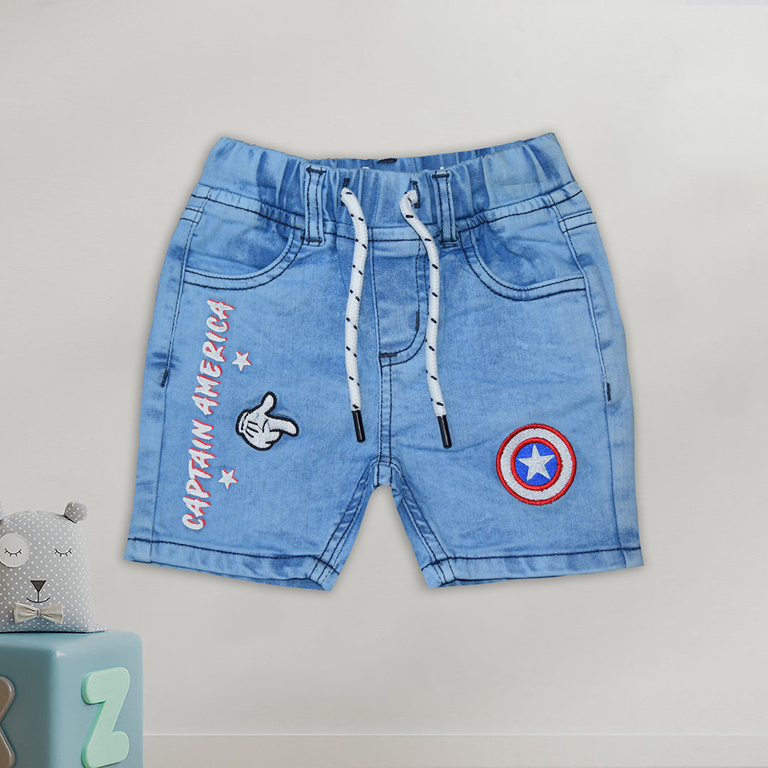 KIDS CAPTAIN AMERICA DENIM SHORT