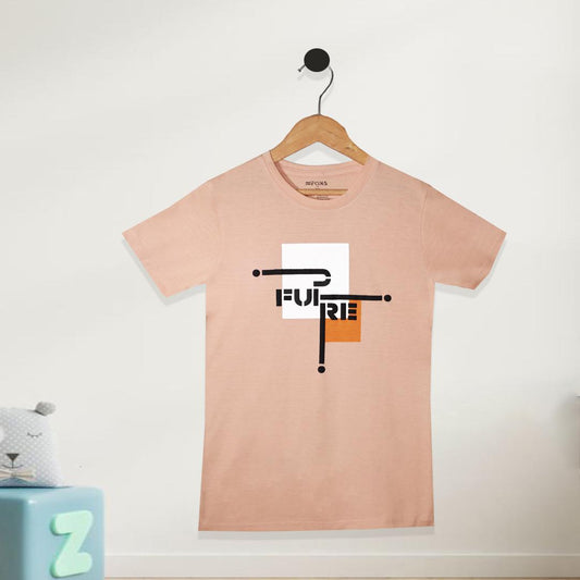 FUTURE KID'S PRINTED T-SHIRT - PEACH