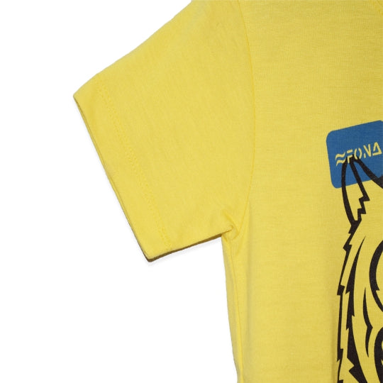 BORN TO BE WILD KID'S PRINTED T-SHIRT - YELLOW