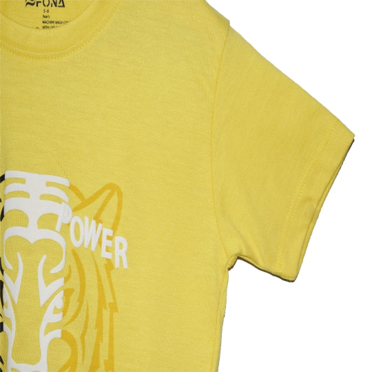 BORN TO BE WILD KID'S PRINTED T-SHIRT - YELLOW