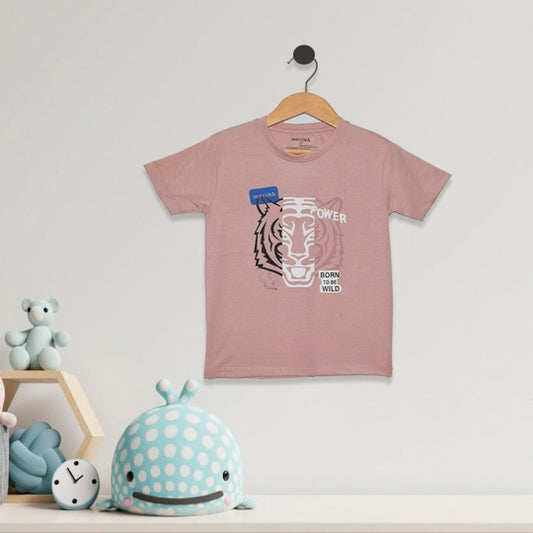 BORN TO BE WILD KID'S PRINTED T-SHIRT - PINK