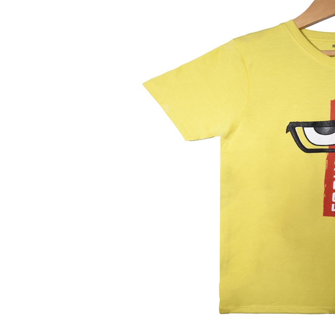 FOCUS KID'S PRINTED T-SHIRT - YELLOW