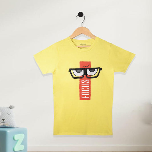 FOCUS KID'S PRINTED T-SHIRT - YELLOW