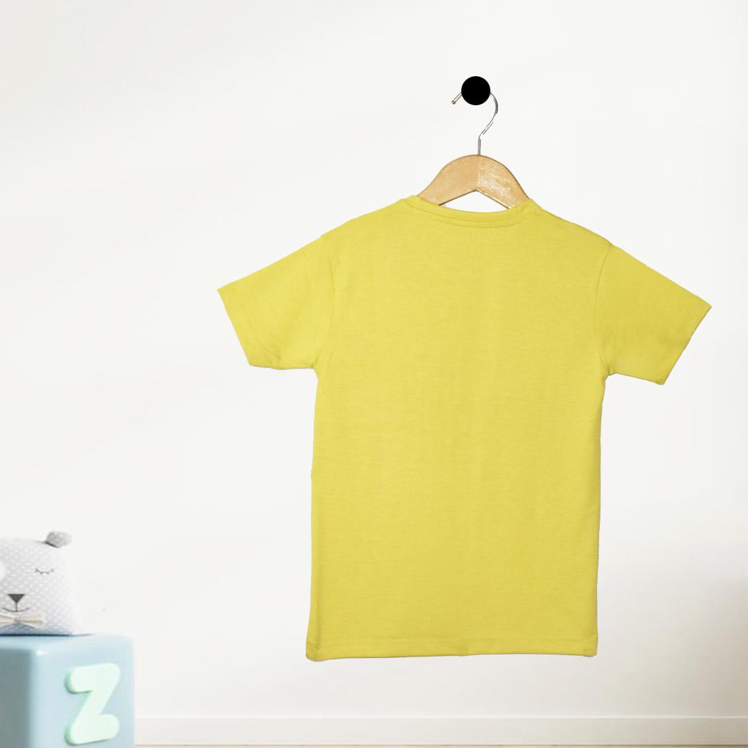 THINK OUT OF BOX KID'S PRINTED T-SHIRT -YELLOW