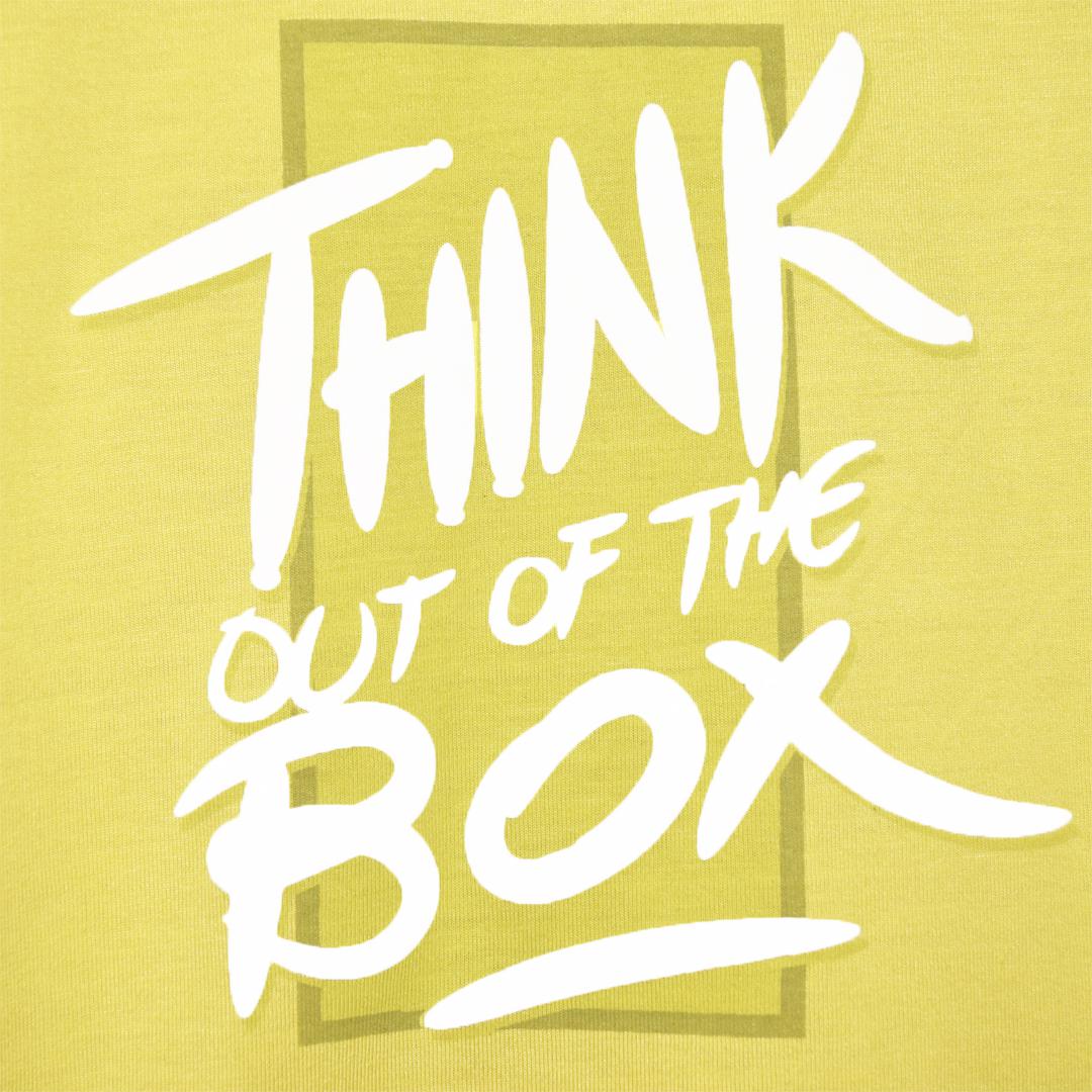 THINK OUT OF BOX KID'S PRINTED T-SHIRT -YELLOW