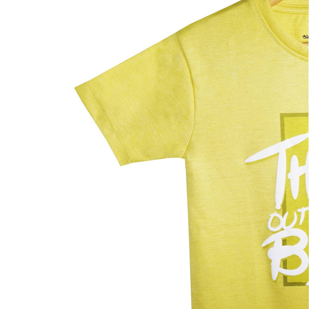 THINK OUT OF BOX KID'S PRINTED T-SHIRT -YELLOW