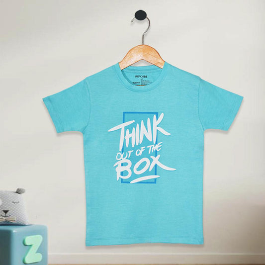 THINK OUT OF BOX KID'S PRINTED T-SHIRT -BLUE